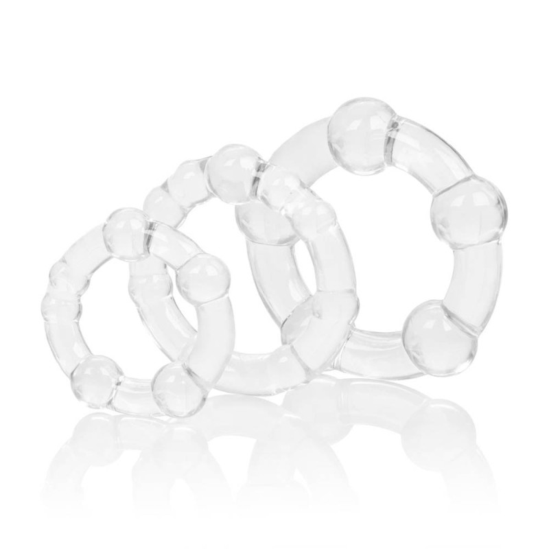 Get Lock Lot de 3 Cockrings Balls Clear